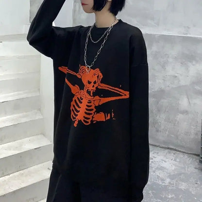 Gothic Harajuku Skull Skeleton Sweater Top EG020 - Egirldoll