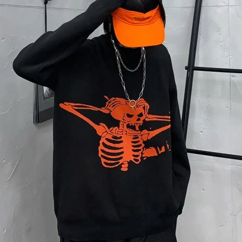 Gothic Harajuku Skull Skeleton Sweater Top EG020 - Egirldoll