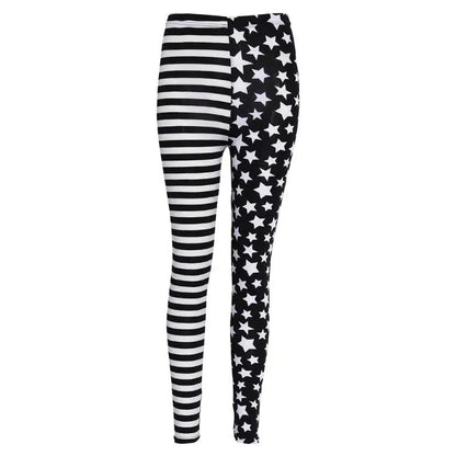 Gothic Harajuku Stripes Stars Leggings Pants EG024 - Egirldoll