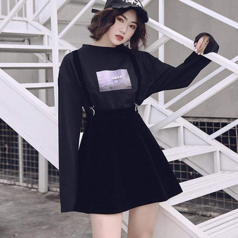Gothic Harajuku Velvet Mini Skirt EG458 - Egirldoll