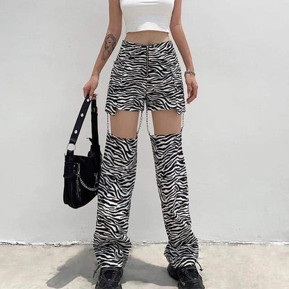 Gothic Harajuku Wildly Bad Zebra Pants GA096 - Egirldoll