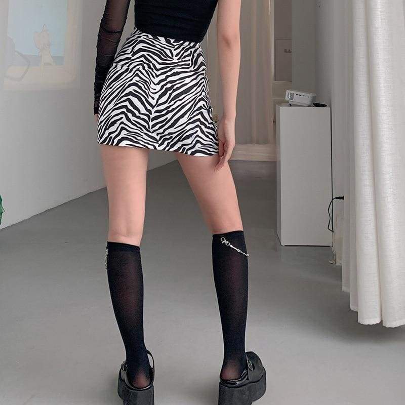 Gothic Harajuku Zebra Mini Skirt GA037 - Egirldoll