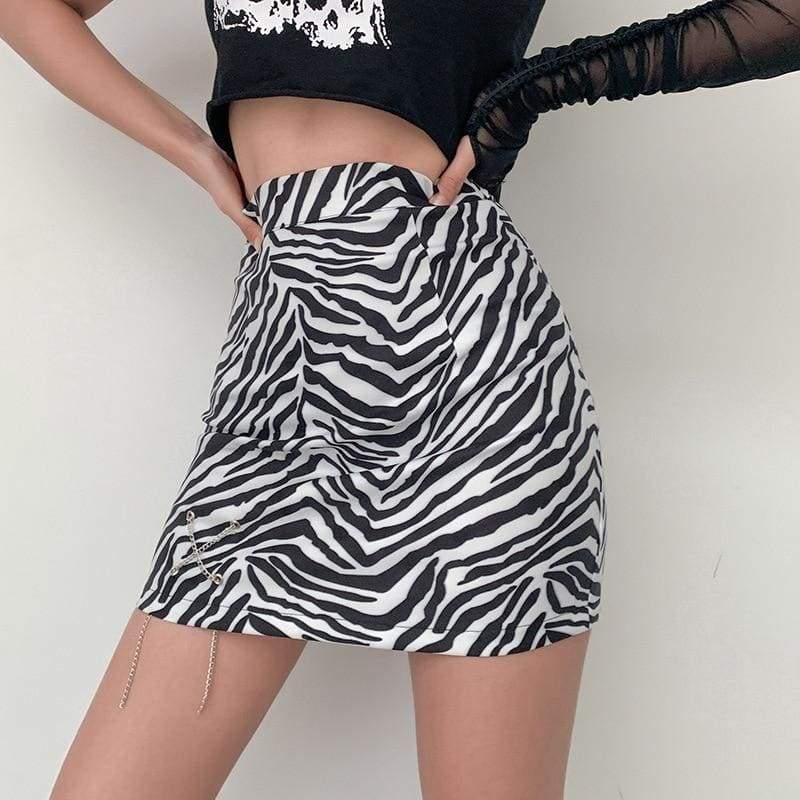 Gothic Harajuku Zebra Mini Skirt GA037 - Egirldoll