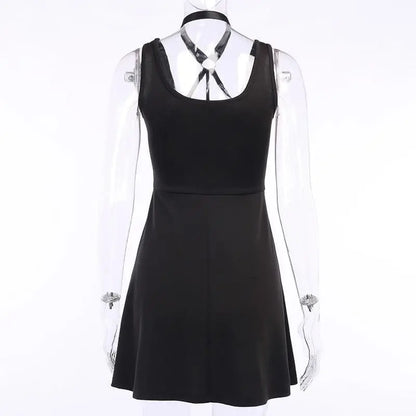 Gothic Harness Halter Mini Dress EG0444 - Egirldoll