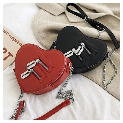 Gothic Heart Shaped Blade Zipper Chain Bag EG0446 - Egirldoll