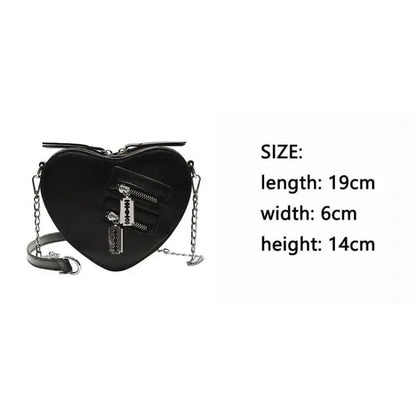 Gothic Heart Shaped Blade Zipper Chain Bag EG0446 - Egirldoll