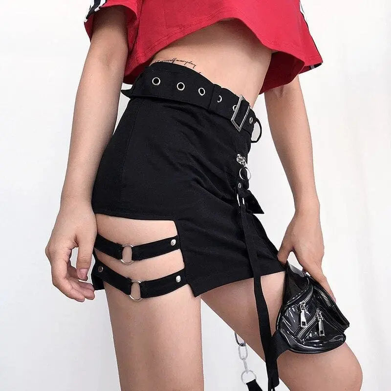 Gothic Hollow Out Side Mini Skirt EG0459 - Egirldoll