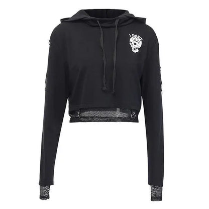 Gothic I DON'T CARE Hoodie Jacket EG227 - Egirldoll