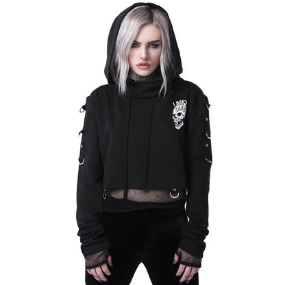 Gothic I DON'T CARE Hoodie Jacket EG227 - Egirldoll