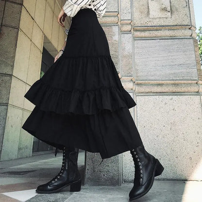 Gothic Irregular Ruffles Long Skirt EG046 - Egirldoll