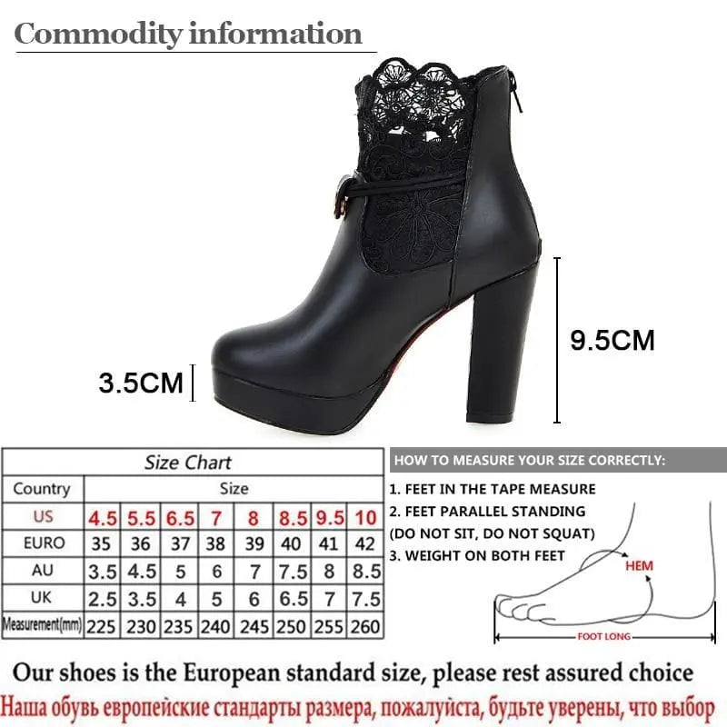 Gothic Lace Platform Ankle Boots EG17212 - Egirldoll