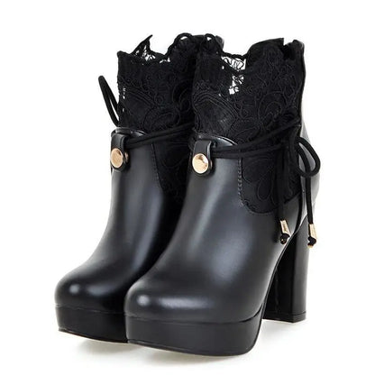 Gothic Lace Platform Ankle Boots EG17212 - Egirldoll