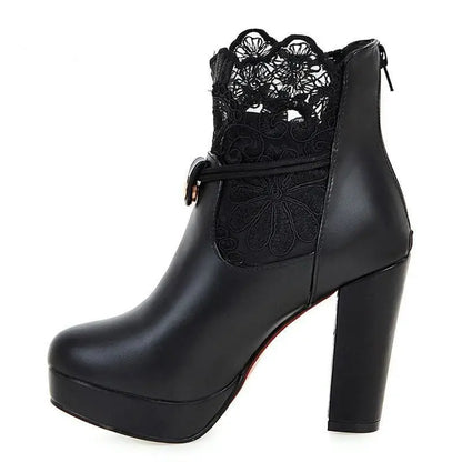 Gothic Lace Platform Ankle Boots EG17212 - Egirldoll