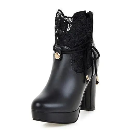 Gothic Lace Platform Ankle Boots EG17212 - Egirldoll