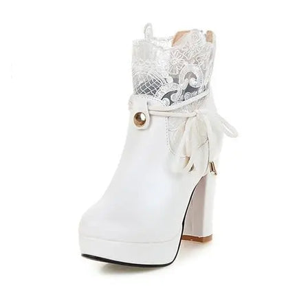 Gothic Lace Platform Ankle Boots EG17212 - Egirldoll