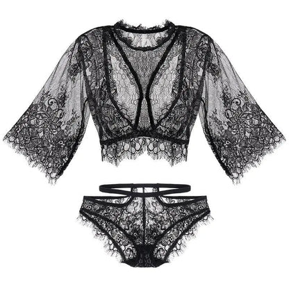 Gothic Lace Temptation Two Piece Lingerie Set EG0497 - Egirldoll