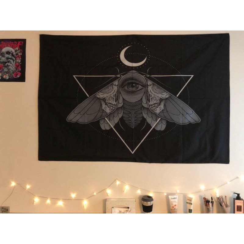 Gothic Moon and Moth Wall Tapestry - Egirldoll