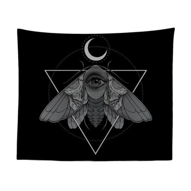 Gothic Moon and Moth Wall Tapestry - Egirldoll