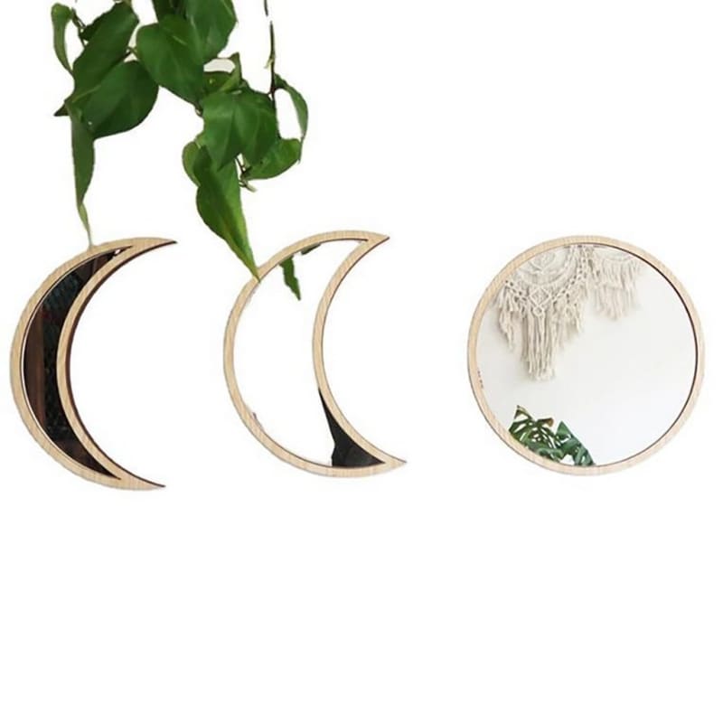 Gothic Nordic Moon Phases Decorative Wall Mirror - Egirldoll