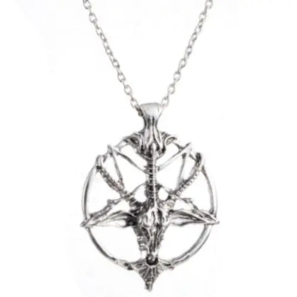 Gothic Occult Goat Skull Pendant Necklace EG537 - Egirldoll