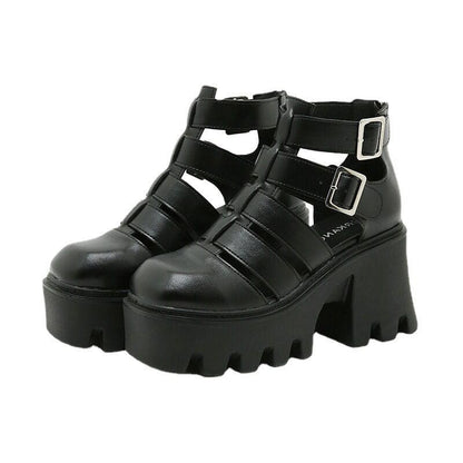 Gothic Punk Belts Hollow out Sandal Casual Shoes EE0853 - Egirldoll