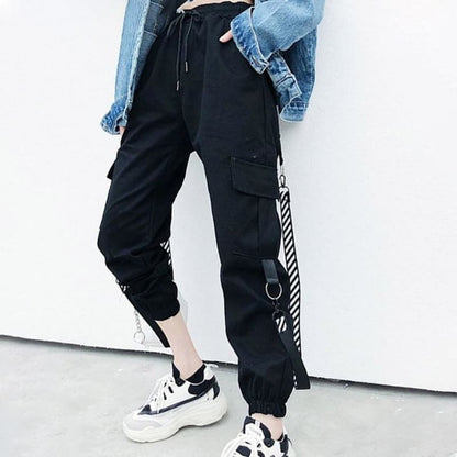 Gothic Streetwear BF Style Cargo Pants - Egirldoll