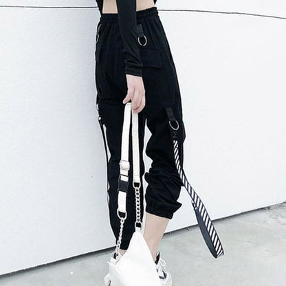 Gothic Streetwear BF Style Cargo Pants - Egirldoll