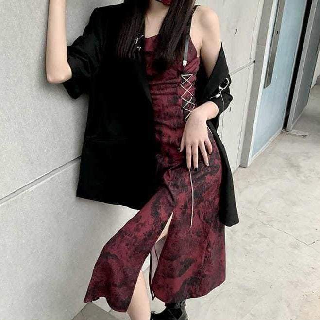 Gothic Vintage Tie Dye Slip Dress EG16181 - Egirldoll