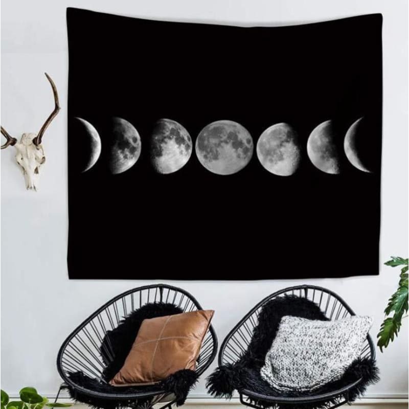 Gothic Wiccan Moon Phases Wall Tapestry - Egirldoll