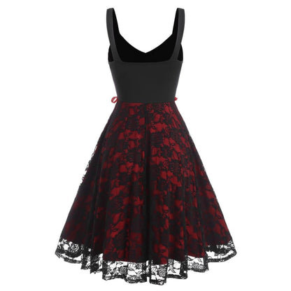 Halloween Gothic High Waist Cami Lace Dress HW1001 - Egirldoll