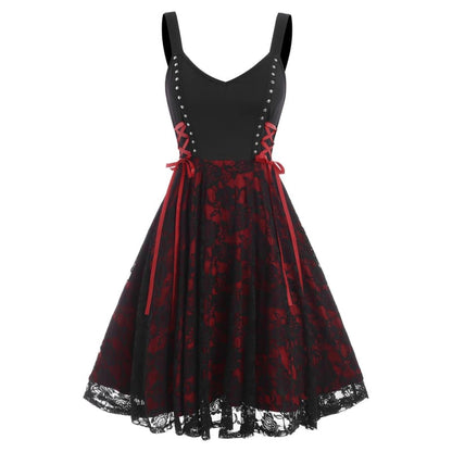 Halloween Gothic High Waist Cami Lace Dress HW1001 - Egirldoll