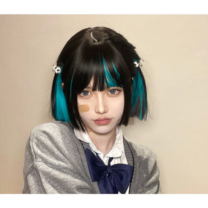 Harajuku Black Bob Cyan Under Mix Wig ON135 - Egirldoll