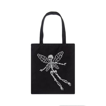 Harajuku Butterfly Skull Punk Print Gothic Canvas Bag BE355 - Egirldoll