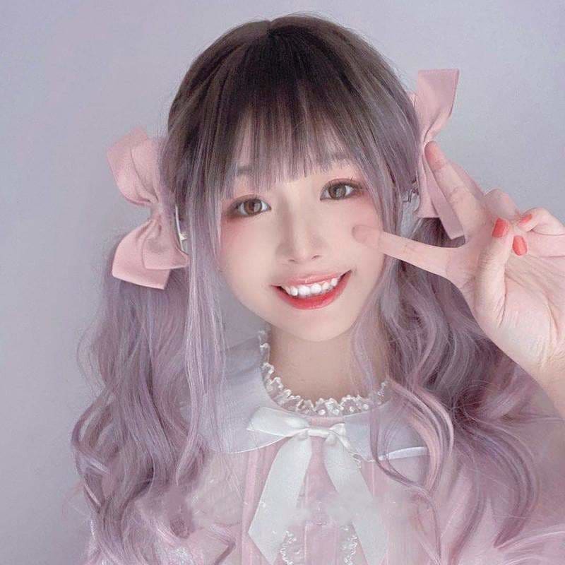 Harajuku Cute Purple Dyed Black Gradient Lolita Long Curly Hair SP15869 - Egirldoll
