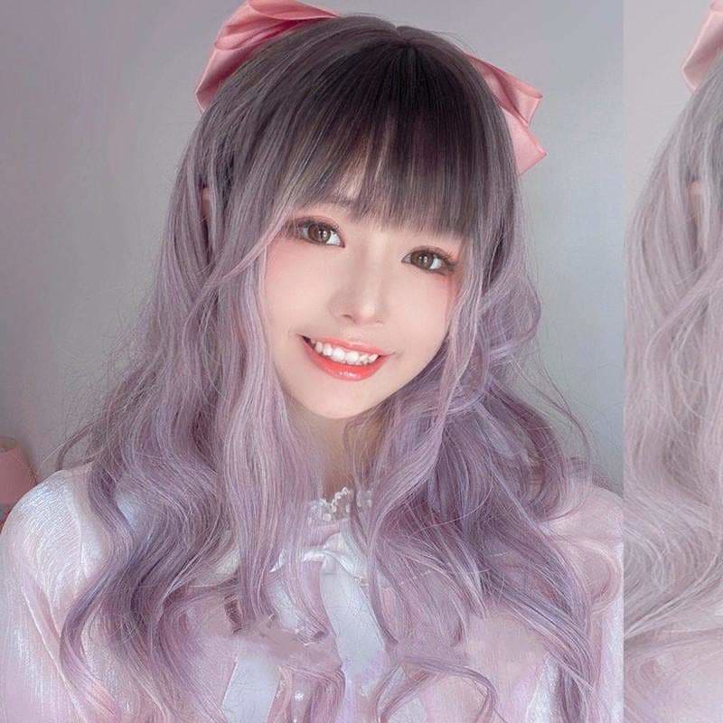Harajuku Cute Purple Dyed Black Gradient Lolita Long Curly Hair SP15869 - Egirldoll