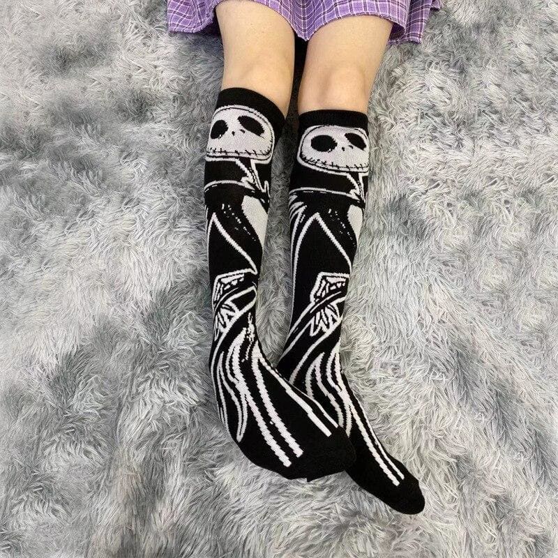 Harajuku Gothic Punk Dark Skeleton Knee Socks EG16663 - Egirldoll