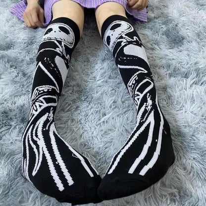 Harajuku Gothic Punk Dark Skeleton Knee Socks EG16663 - Egirldoll