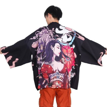 Harajuku Japanese Yukata Haori Kimono Cardigan Unisex Costume BE010 - Egirldoll