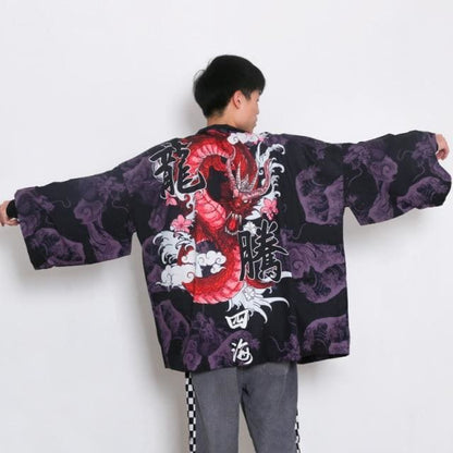 Harajuku Japanese Yukata Haori Kimono Cardigan Unisex Costume BE010 - Egirldoll