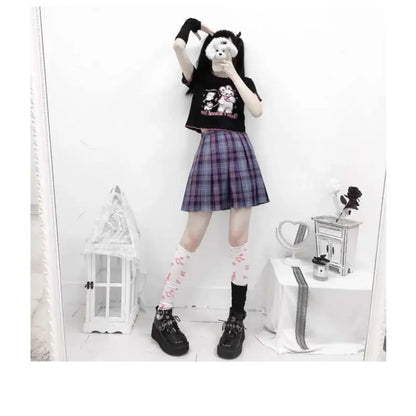 Harajuku JK Uniform Punk Lace-up Buckle Strap Platform Wedge Shoes EG15394 - Egirldoll