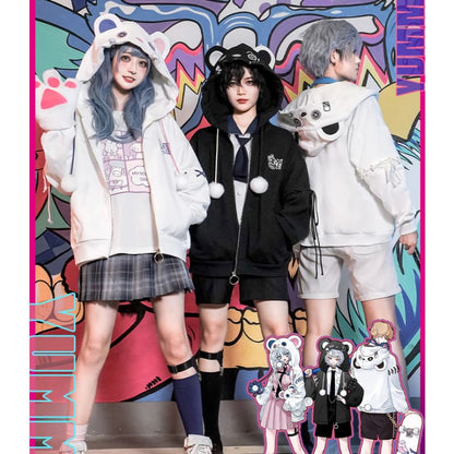 Harajuku Kawaii Broken Bears Hoodie ON600 - Hoodie