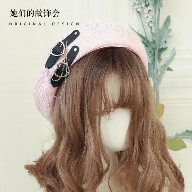 Harajuku Lolita Gothic Punk Black Heart Beret EG16628 - Egirldoll