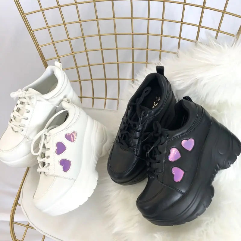 Harajuku Lolita Lace-up Sports Thick Base High-heeled Shoes EG15093 - Egirldoll