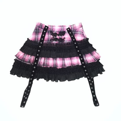 Harajuku Punk Plaid Cake Skirt EG17640 - Egirldoll