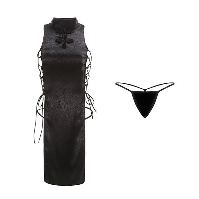 High Split Bandage Mini Dress Qipao Lingerie Cheongsam Uniform EG108 - Egirldoll