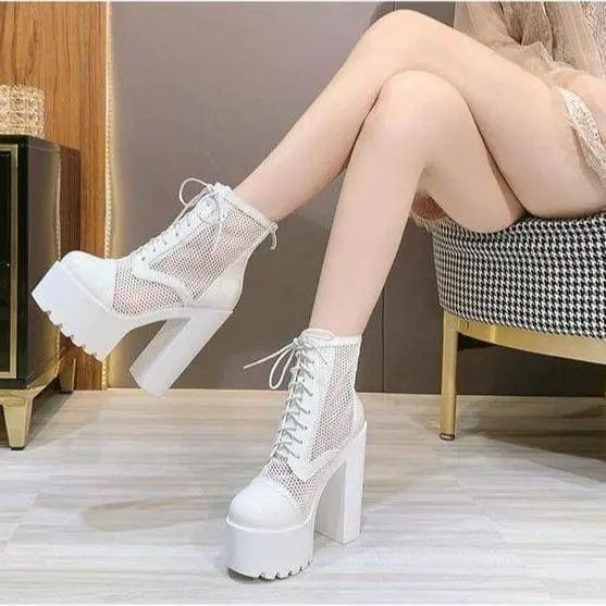 Hollow Mesh High Heel Platform Boots EG15050 - Egirldoll