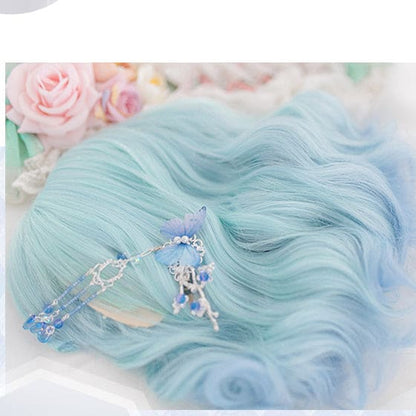 Ice Queen Cute Light Blue Curly Bob Short Lolita WIg ON460 -