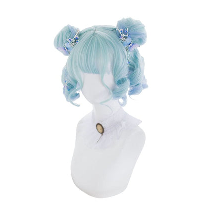 Ice Queen Cute Light Blue Curly Bob Short Lolita WIg ON460 -