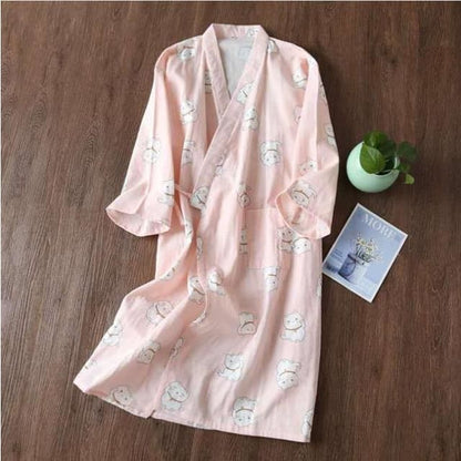 Japanese Cotton Summer Short Sleeve Pajamas Set BE014 - Egirldoll