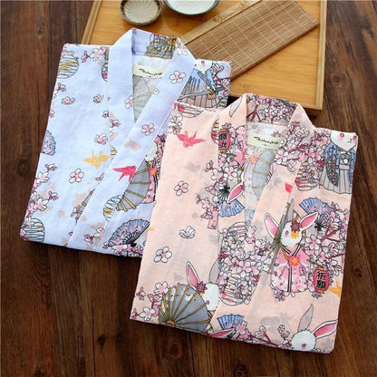 Japanese Cotton Summer Short Sleeve Pajamas Set BE014 - Egirldoll